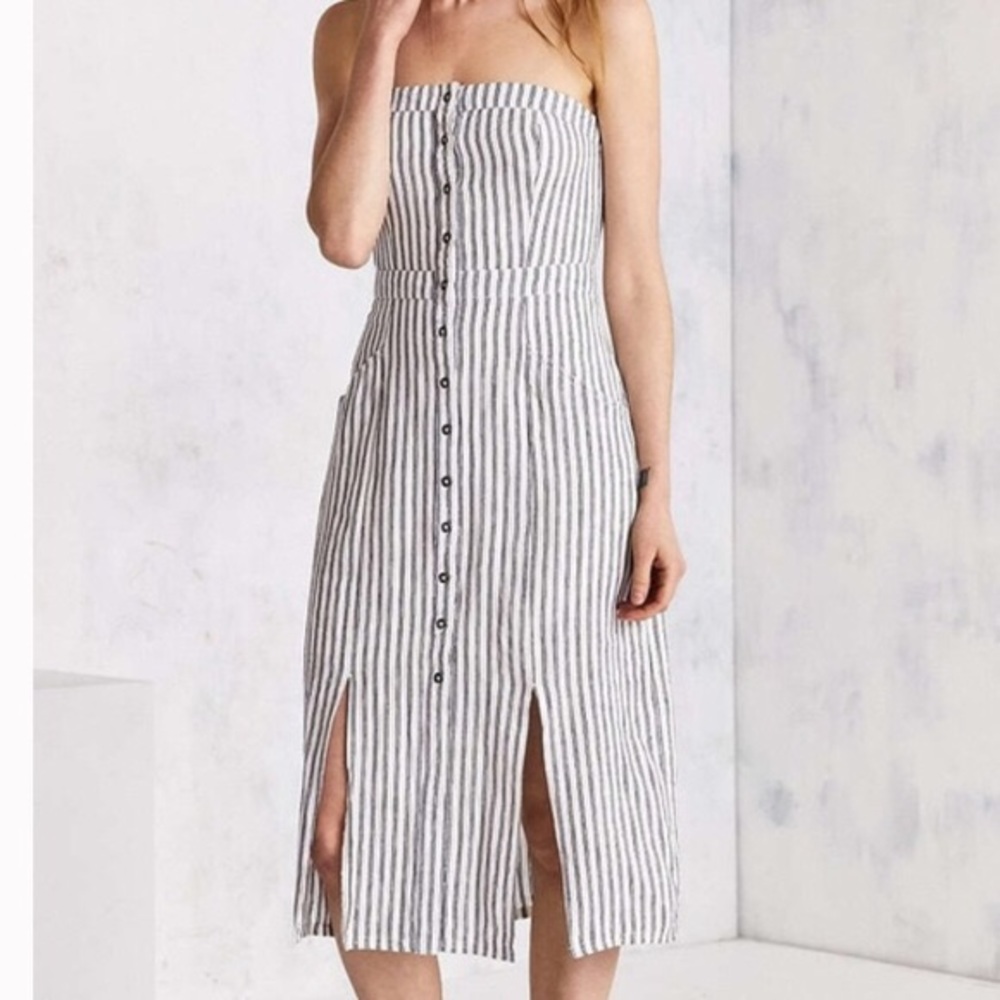 BDG striped strapless dress